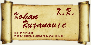 Kokan Ružanović vizit kartica